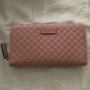 Gucci Pink Zip Around Wallet AUTHENTIC